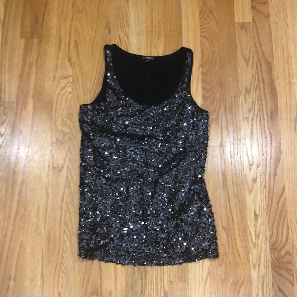 Black Sequins Sparkly Top